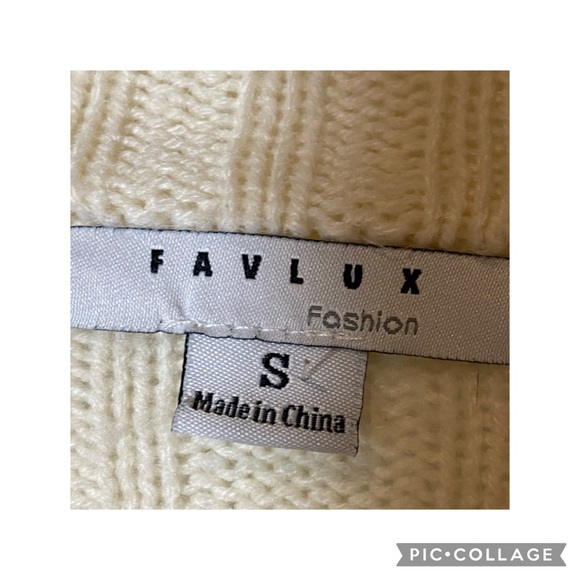 Favlux Fashion Size Small Creamy White Cable Knit Sweater - Picture 5 of 6